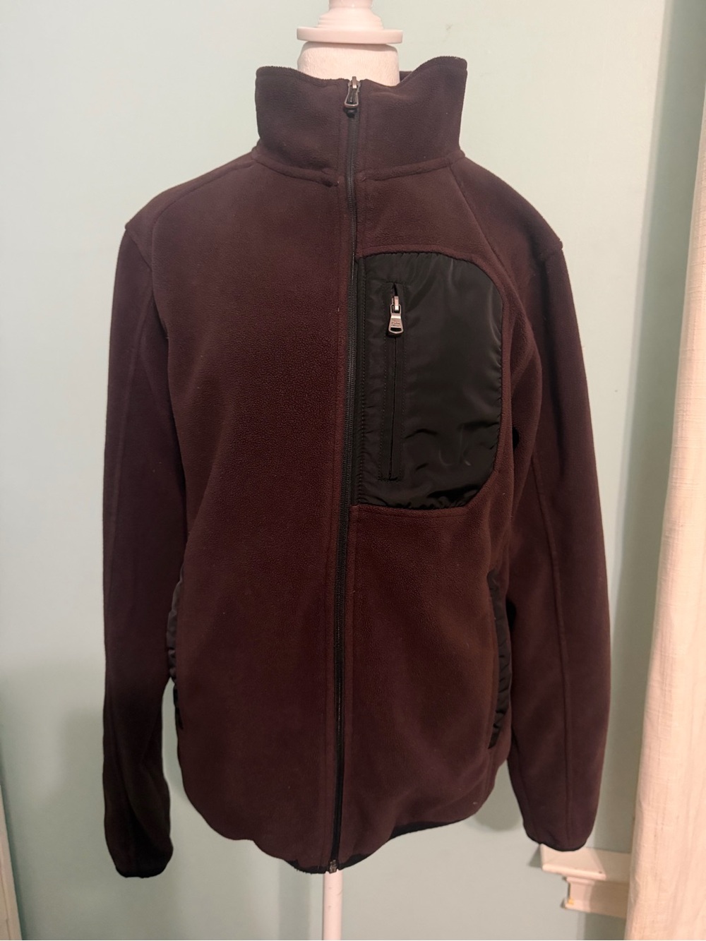 Calvin Klein Men's Brown Fleece Zip-Up Jacket Sz Su